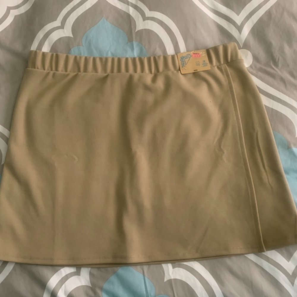 Uniform Skirt, Khaki, Women's 2XL, Stretchy and Comfortable, Proper Length